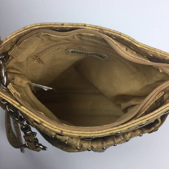 Reflections Tan Crossbody Studded Trim Handbag - Picture 7 of 7